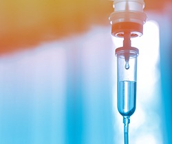 a close-up of an IV needle